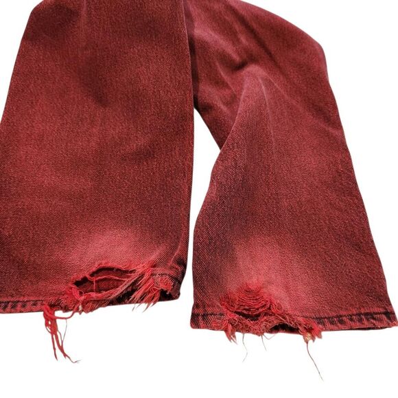 Wrangler Vintage Jeans For Men Size 36x30 Red Distressed Style - Picture 16 of 16